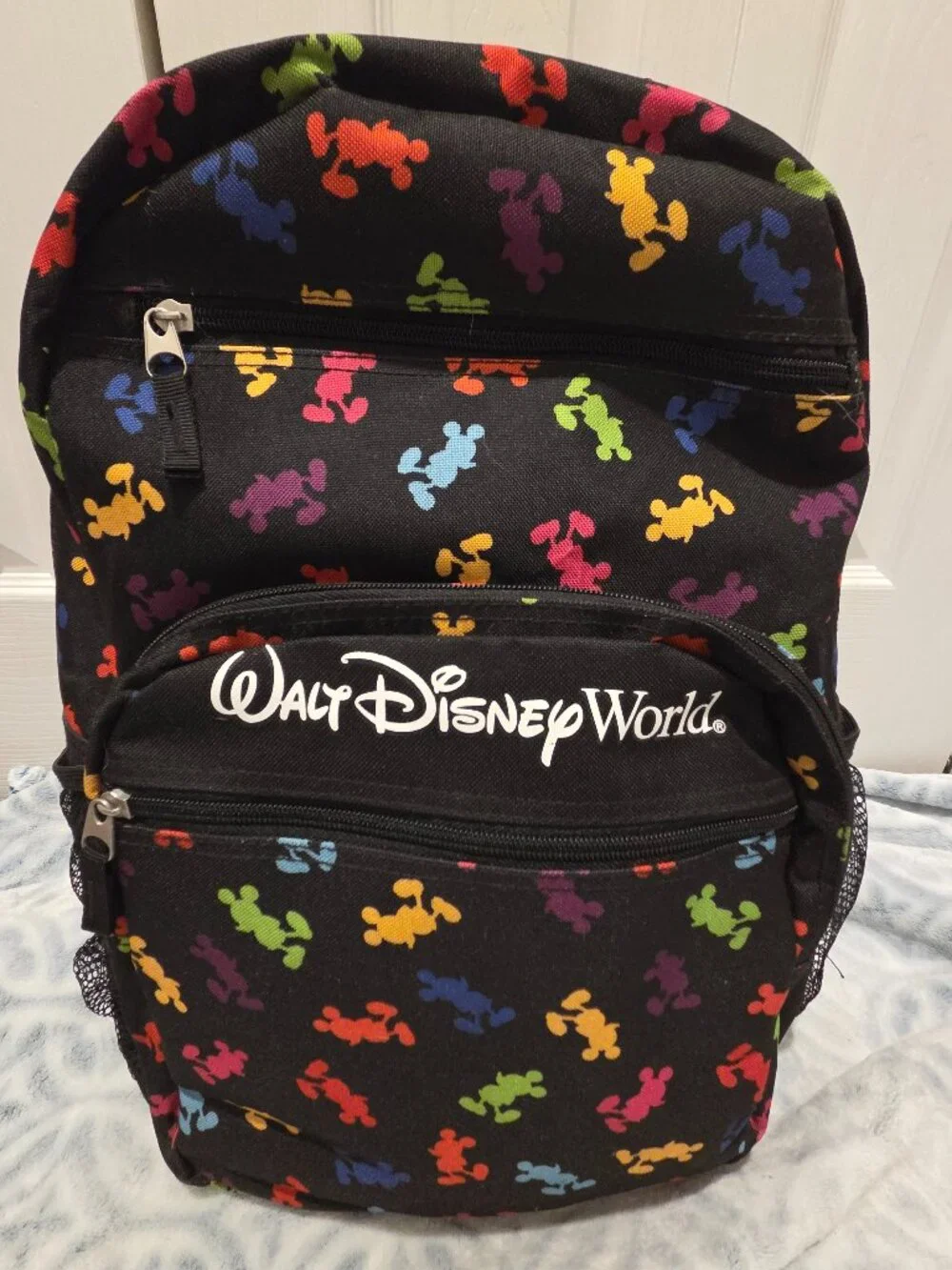 Authentic Disney Parks Backpack Colorful Rainbow Mickey Mouse Silhouettes